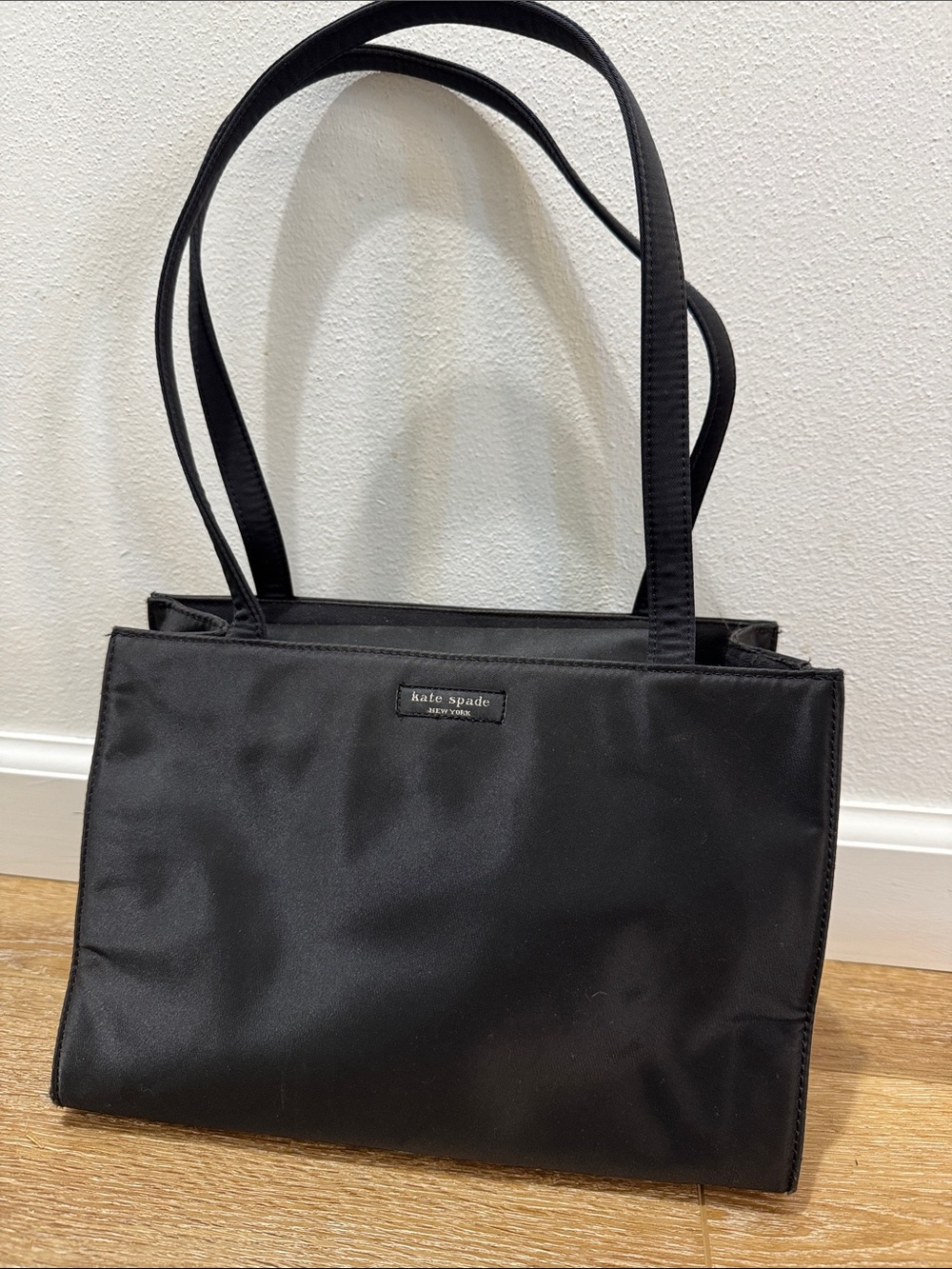 Vintage kate spade black nylon tote with double straps